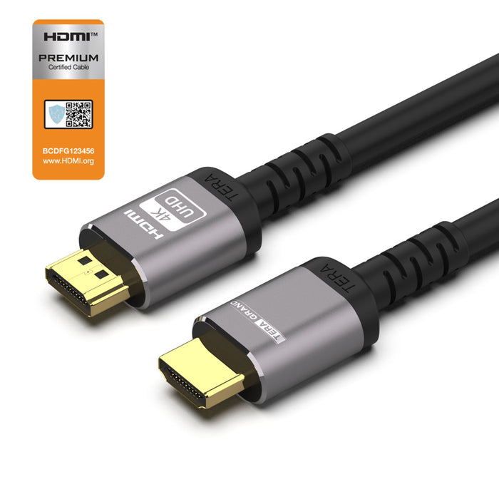 Câble Premium HDMI 2.0 Certifié avec Ethernet 1m - UHD High Speed 4K 60Hz  HDR - Résistant - Cordon Robuste M/M en Fibre d'Aramide - TPE 