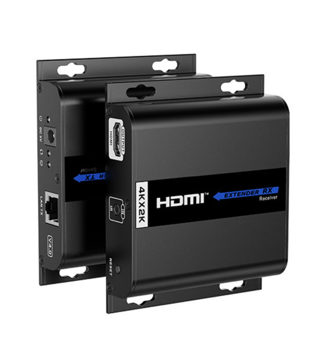 Ultra HD HDMI Extender Over Ethernet Cable with Built-in IR, Up to 394ft One-to-One at 4K@30Hz, Split to More Monitors, Daisy Chain for Longer Distances