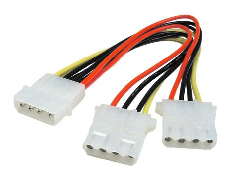 5.25 Male to 5.25 Female x2 Internal DC Y Cable, 8"