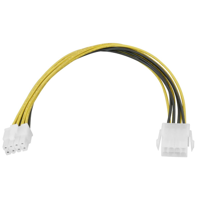 P4 12V 8 Pin Power Extension Cable, Male to Female, 12 inch