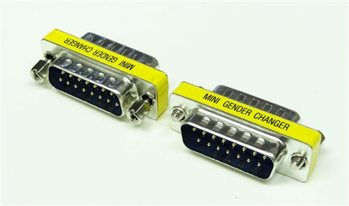 MINI GENDER CHANGER, DB15 M-M (This item can NOT be used with VGA connector & VGA cable.)