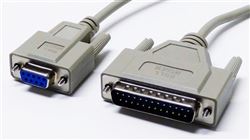 Null Modem Cable, DB9 Female to DB25 Male, 25'