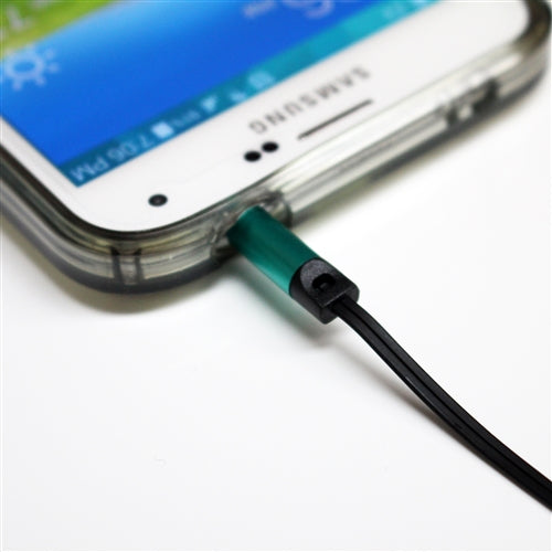 3.5 mm Male to Male Stereo Retractable Audio Cable with Aluminum housing, Green 2.9 Ft.