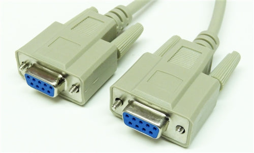 RS-232 Serial Cable, DB9 Female to DB9 Female, 6'