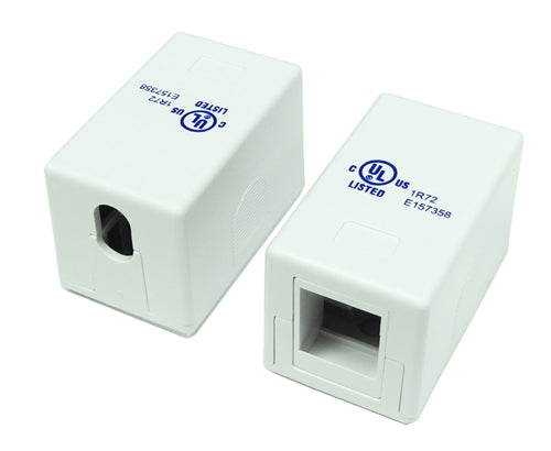 1 Port RJ45 Surface Mount Box, White — Tera Grand