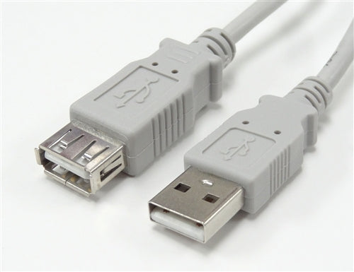 USB 2.0 Extension Cable A Male to A Female, Beige, 3'
