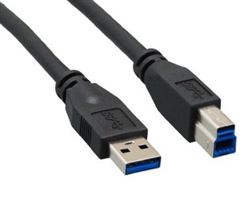 USB 3.0 A Male to B Male cable, Black 10'