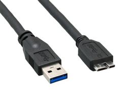 USB 3.0 A Male to Micro B Male Black, 10'