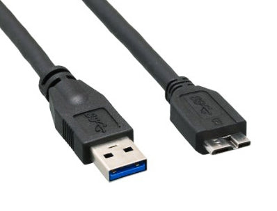USB 3.0 A Male to Micro B Male Black, 3'