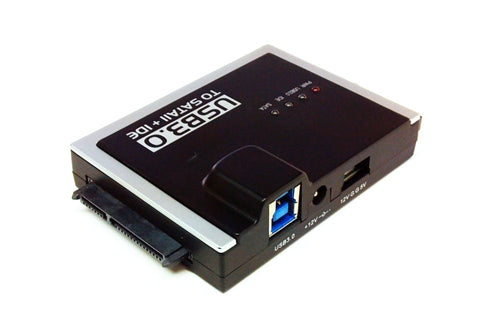 The New and Improved Version - USB 3.0 to SATA II and IDE Hard Drive Adapter, Universal 2.5-3.5-5.25 Drives with Power Adapter