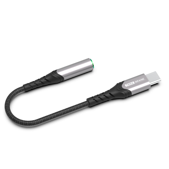 USB C to 3.5mm Headphone Jack Adapter with DAC Chipset, Nylon Braided Type  C/USB C to 3.5mm Audio Adapter for Motorola Moto Z Series (Black)