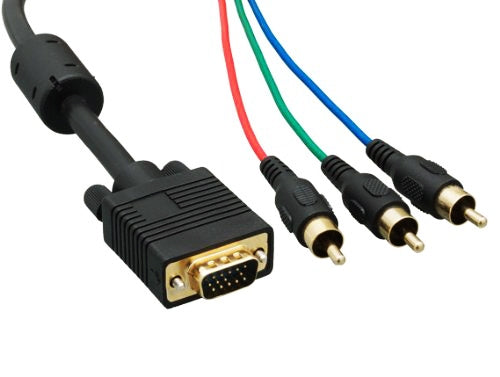 HDB15 Male to RCA Male X3 Cable, Black 6'