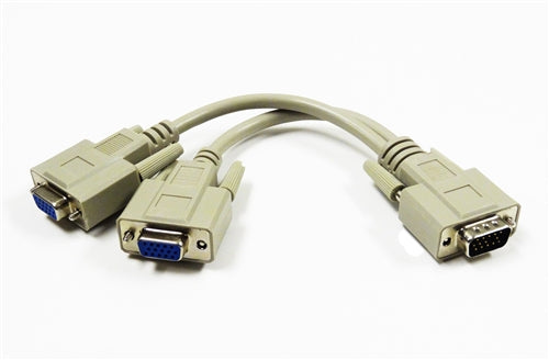 VGA Splitter Cable, HDB15 Male-HDB 15 Female x2, 8 — Tera Grand