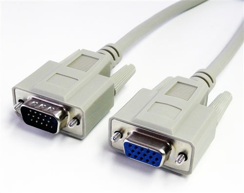 VGA Extension Cable, HDB15 Male to Female, 6'
