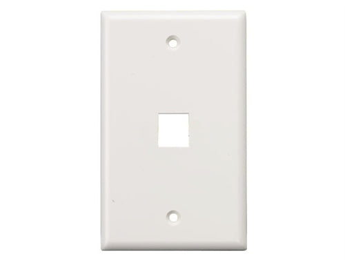 Wall Plate for Keystone Insert, White, 1 Hole
