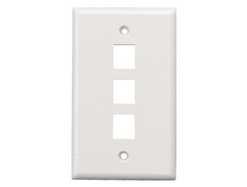 Wall Plate for Keystone Insert, White, 3 Holes